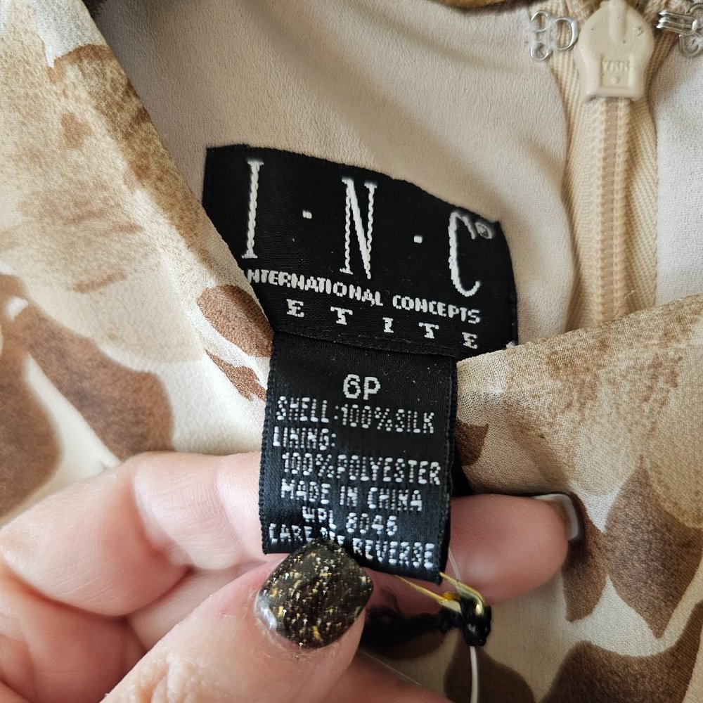 NWT INC International Concepts Petite Long Sleeveless Floral Dress - size 6P - Picture 4 of 5